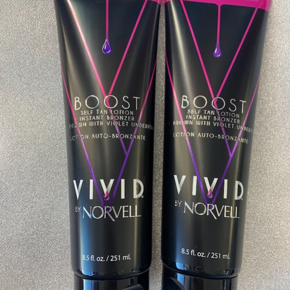 LOT OF 2 - NWT NORVELL VIVID BOOST COOL HUE VIOLET TONES COOL BROWN INSTANT TAN